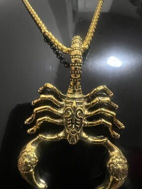 Gold Scorpion Pendant Necklace